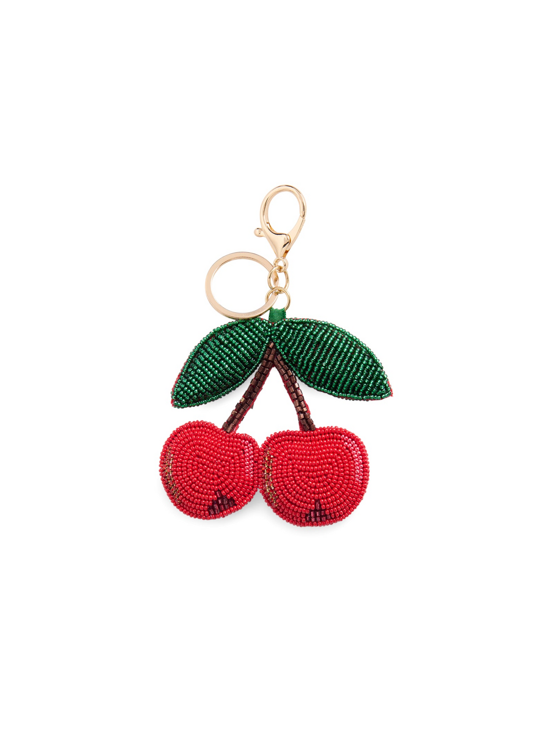 Cherries Beaded Bag Charm/Key Ring - Red