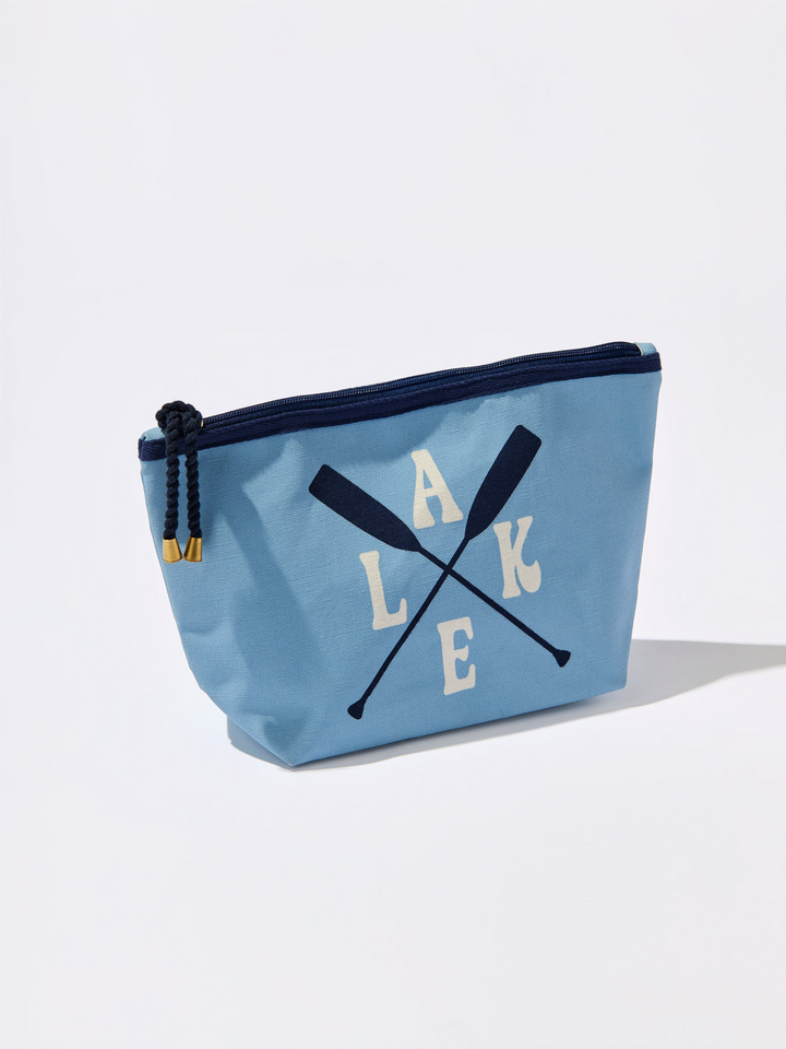 "Lake" Oars Zip Pouch - Blue
