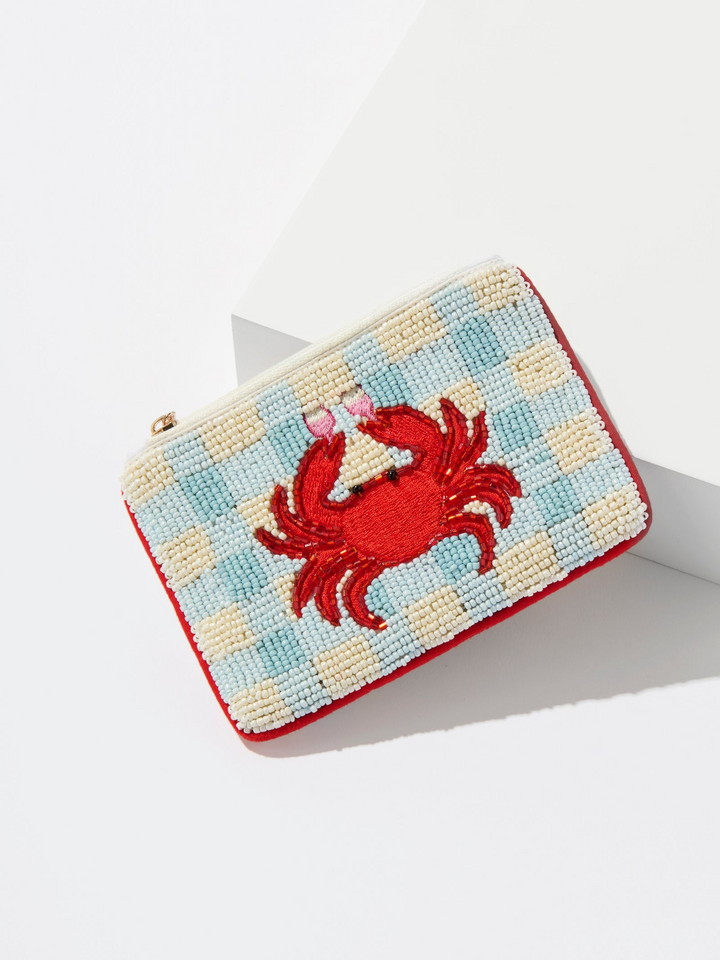 Riviera Beaded Coin Pouch - Blue