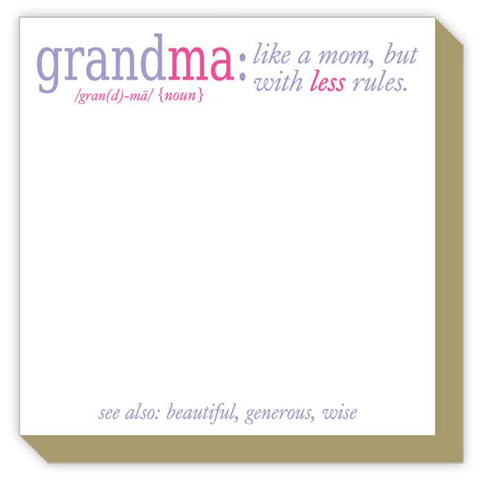 Luxe Notepad - Grandma: like a mom, but with less rules