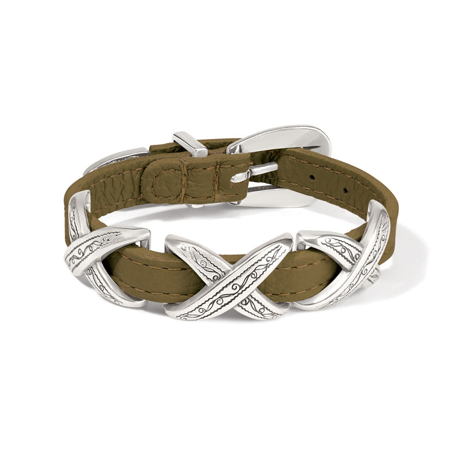 Kriss Kross Etched Bandit Bracelet - Olive