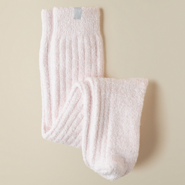 Slouchy Marshmallow Socks - Heather Blush Pink