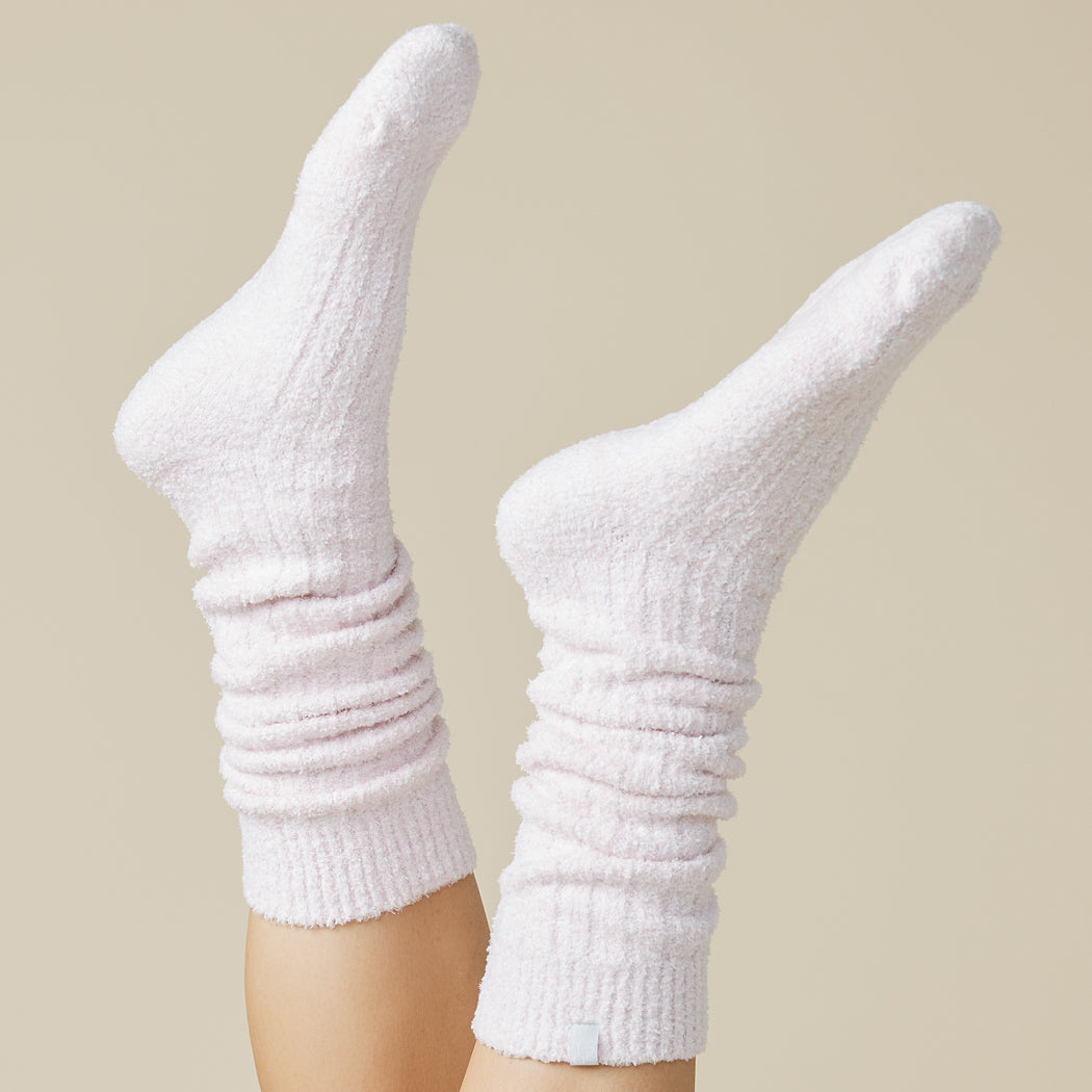 Slouchy Marshmallow Socks - Heather Blush Pink