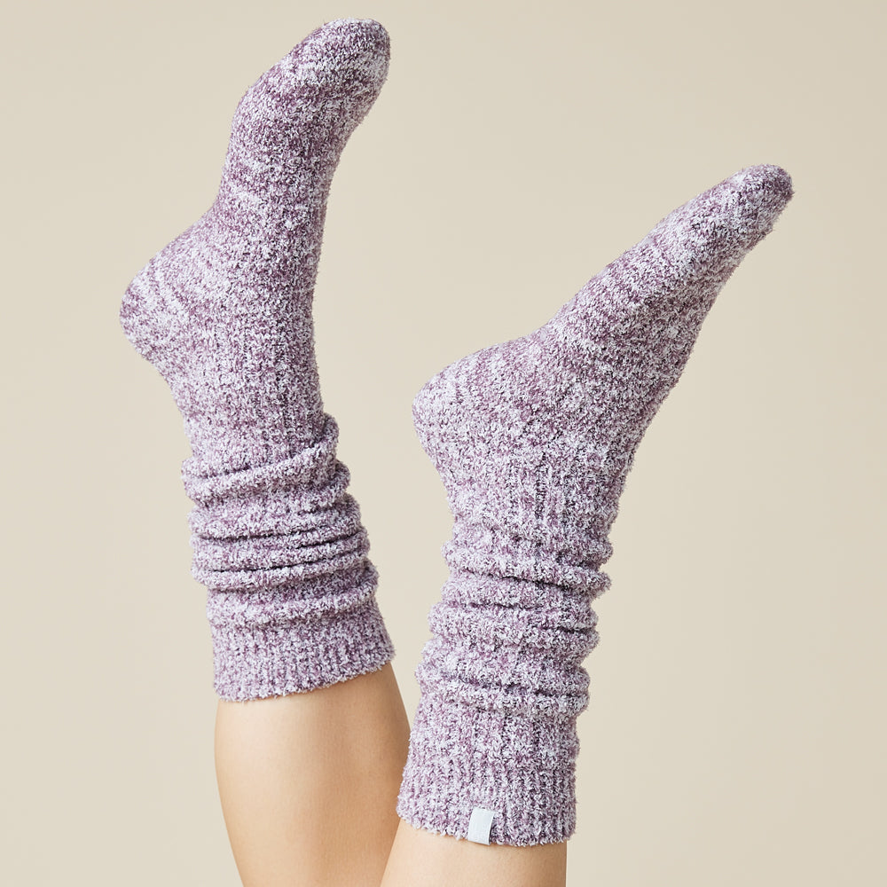 Slouchy Marshmallow Socks - Heather Driftwood