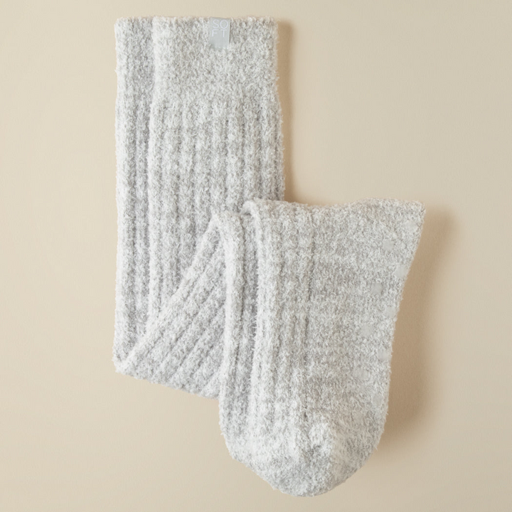 Slouchy Marshmallow Socks - Heather Grey