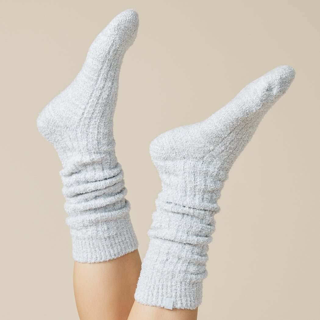 Slouchy Marshmallow Socks - Heather Grey