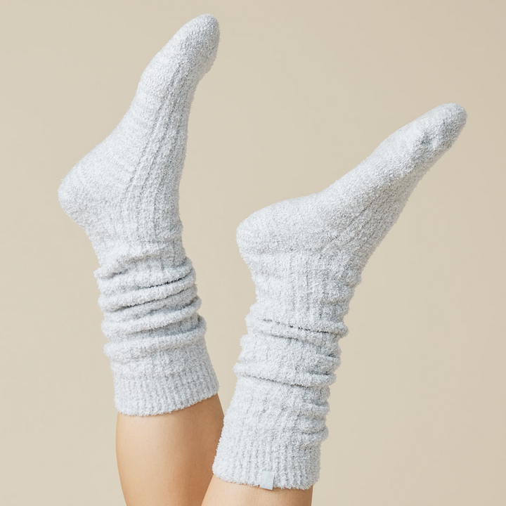 Slouchy Marshmallow Socks - Heather Grey
