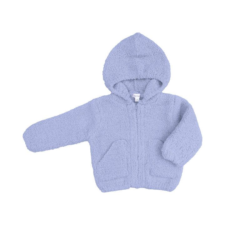 Chenille Hooded Jacket - Dusty Blue