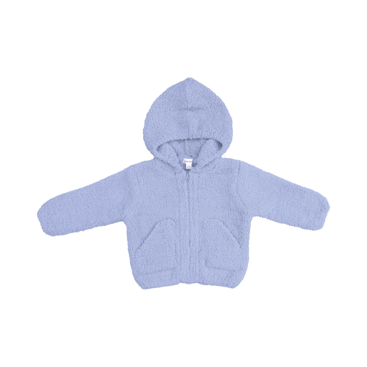 Chenille Hooded Jacket - Dusty Blue