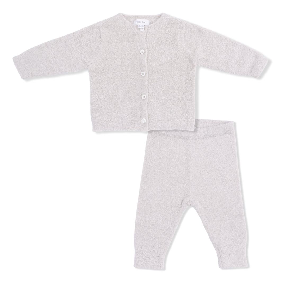 Button Down Cardigan 4 Piece Set - Natural