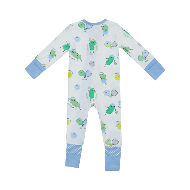 Pickleball Blue 2 Way Zipper Romper