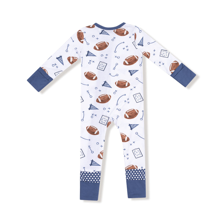 Touchdown Time Navy 2 Way Zipper Romper