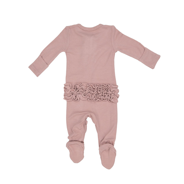 Rib Silver Pink Footie