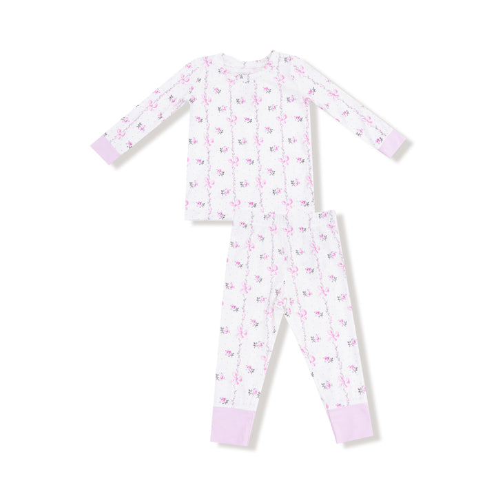 Dainty Buds And Bows Stripe Loungewear Set