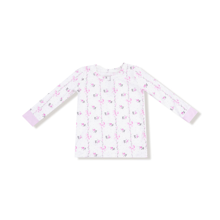 Dainty Buds And Bows Stripe Loungewear Set