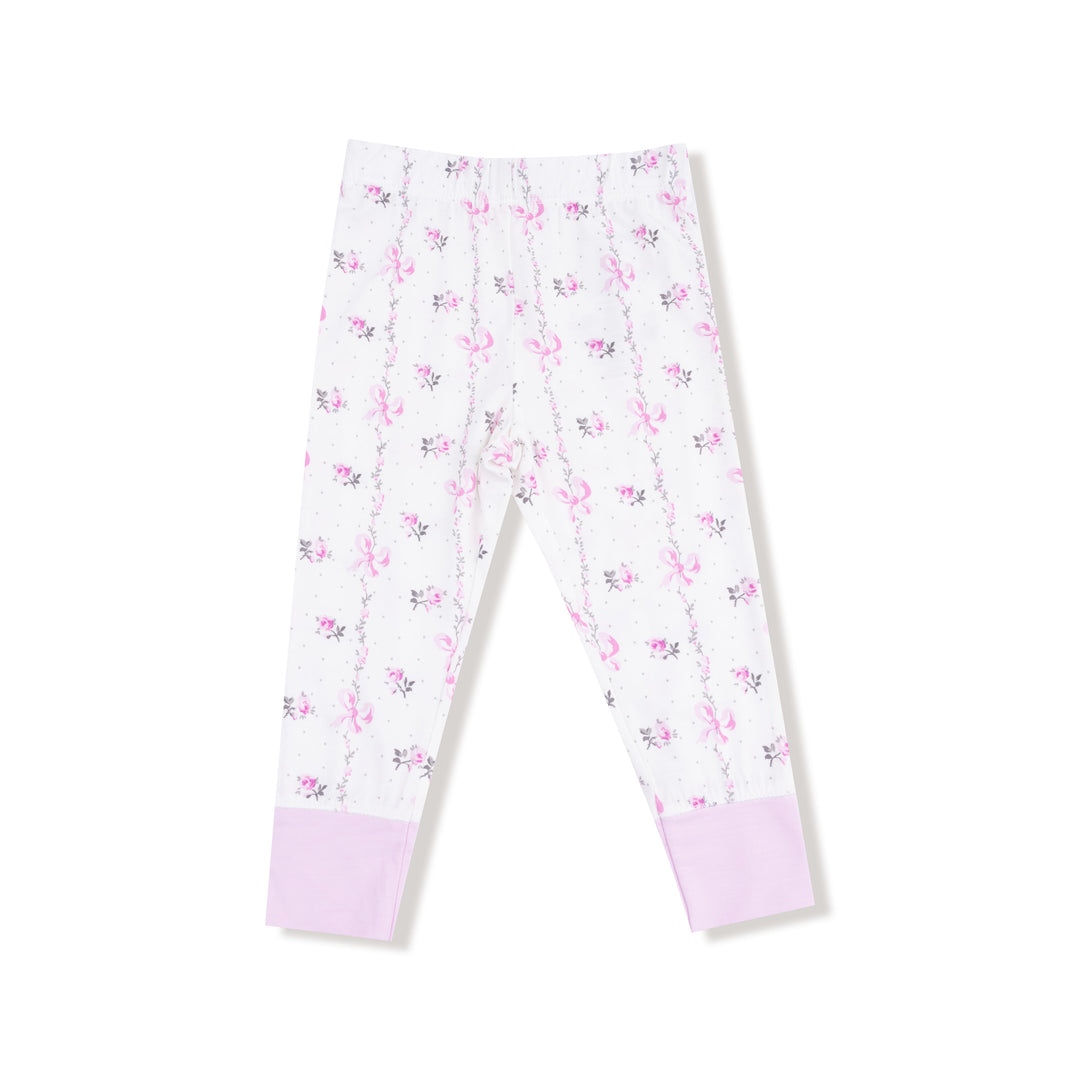 Dainty Buds And Bows Stripe Loungewear Set