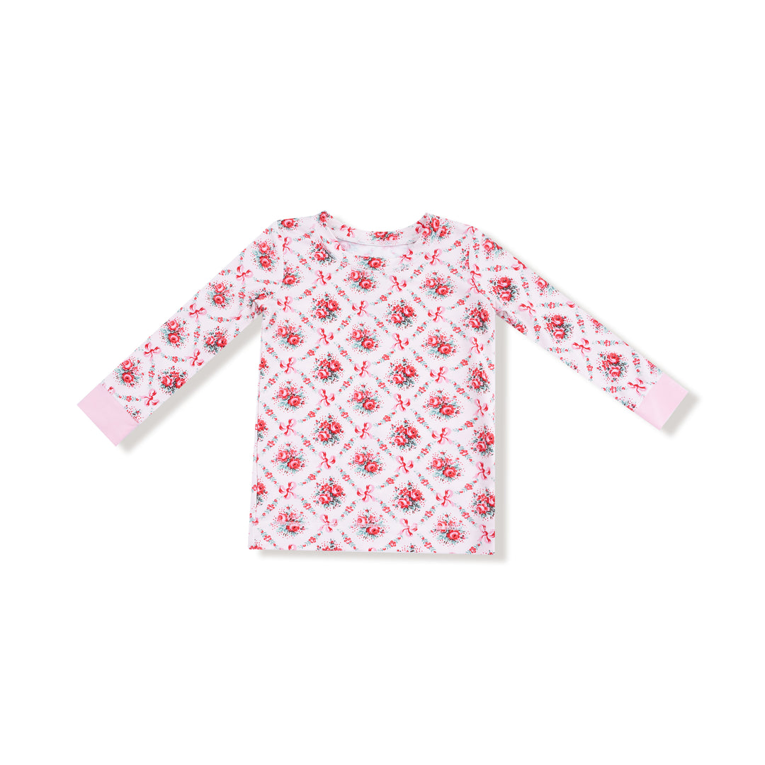 Rose Bow Lattice Loungewear Set