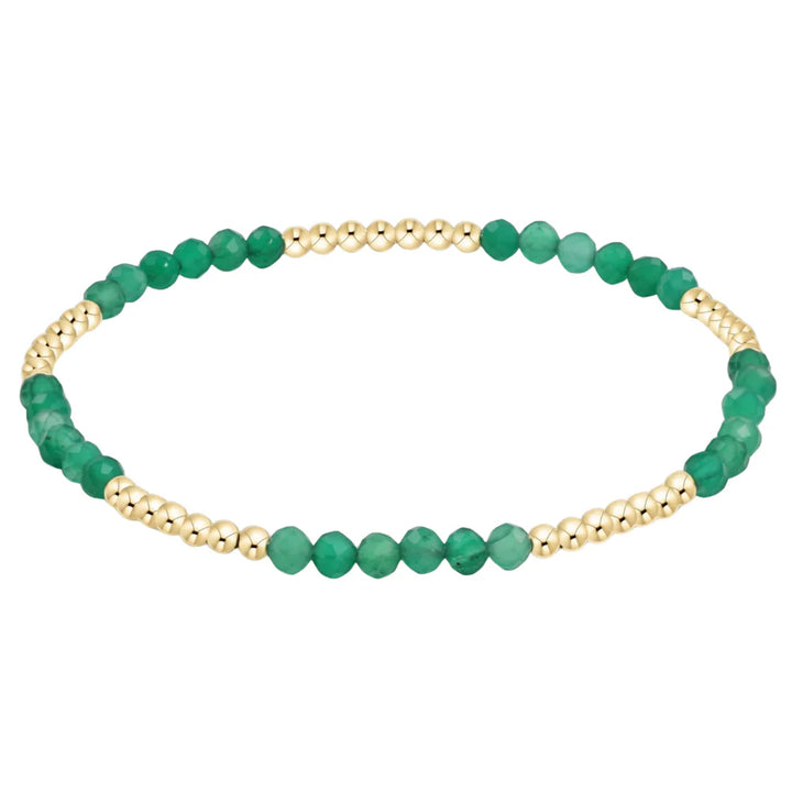 Blissful Pattern 2.5mm Bead Bracelet - Green Onyx