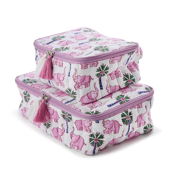 Set of Two Elephant Print Packing Cubes