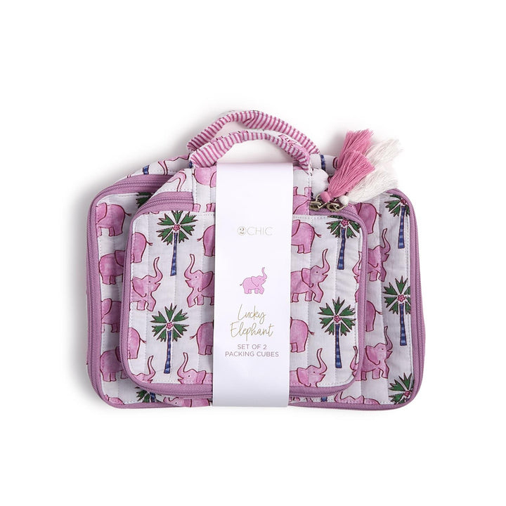 Set of Two Elephant Print Packing Cubes