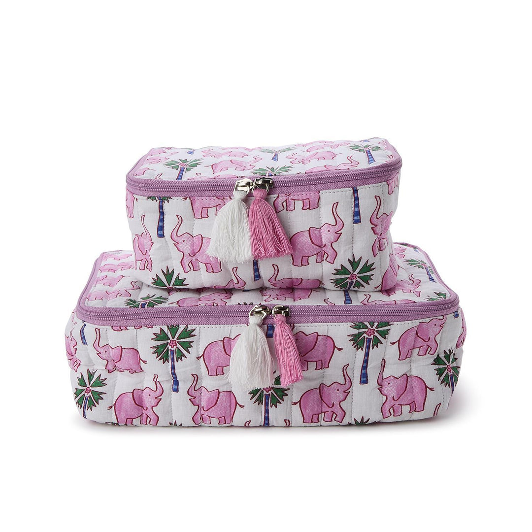Set of Two Elephant Print Packing Cubes