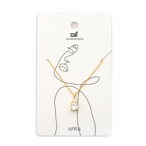 April - Gold Crystal Duo Sparkling Birthstone Necklace