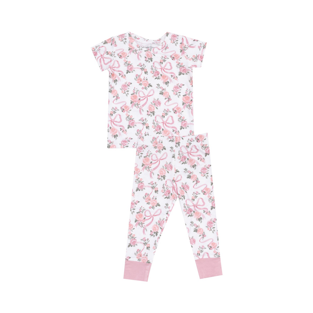 Ribbon and Flowers Short Sleeve Loungewear Set