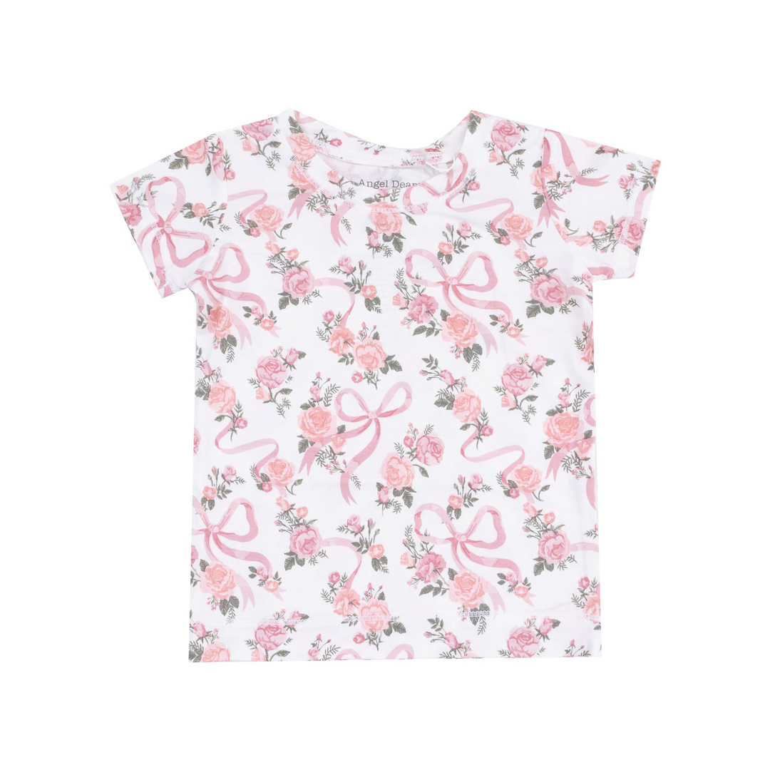 Ribbon and Flowers Short Sleeve Loungewear Set