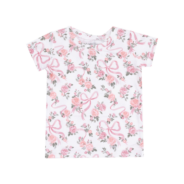 Ribbon and Flowers Short Sleeve Loungewear Set