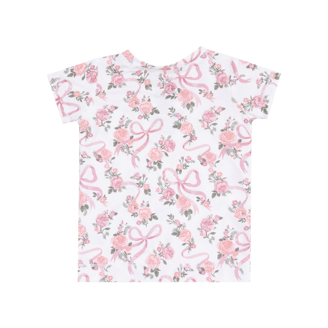 Ribbon and Flowers Short Sleeve Loungewear Set