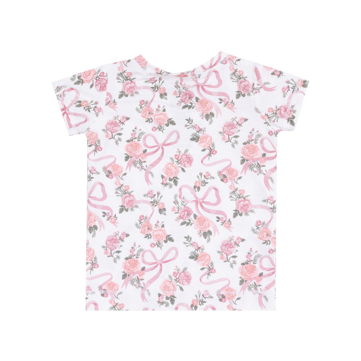 Ribbon and Flowers Short Sleeve Loungewear Set