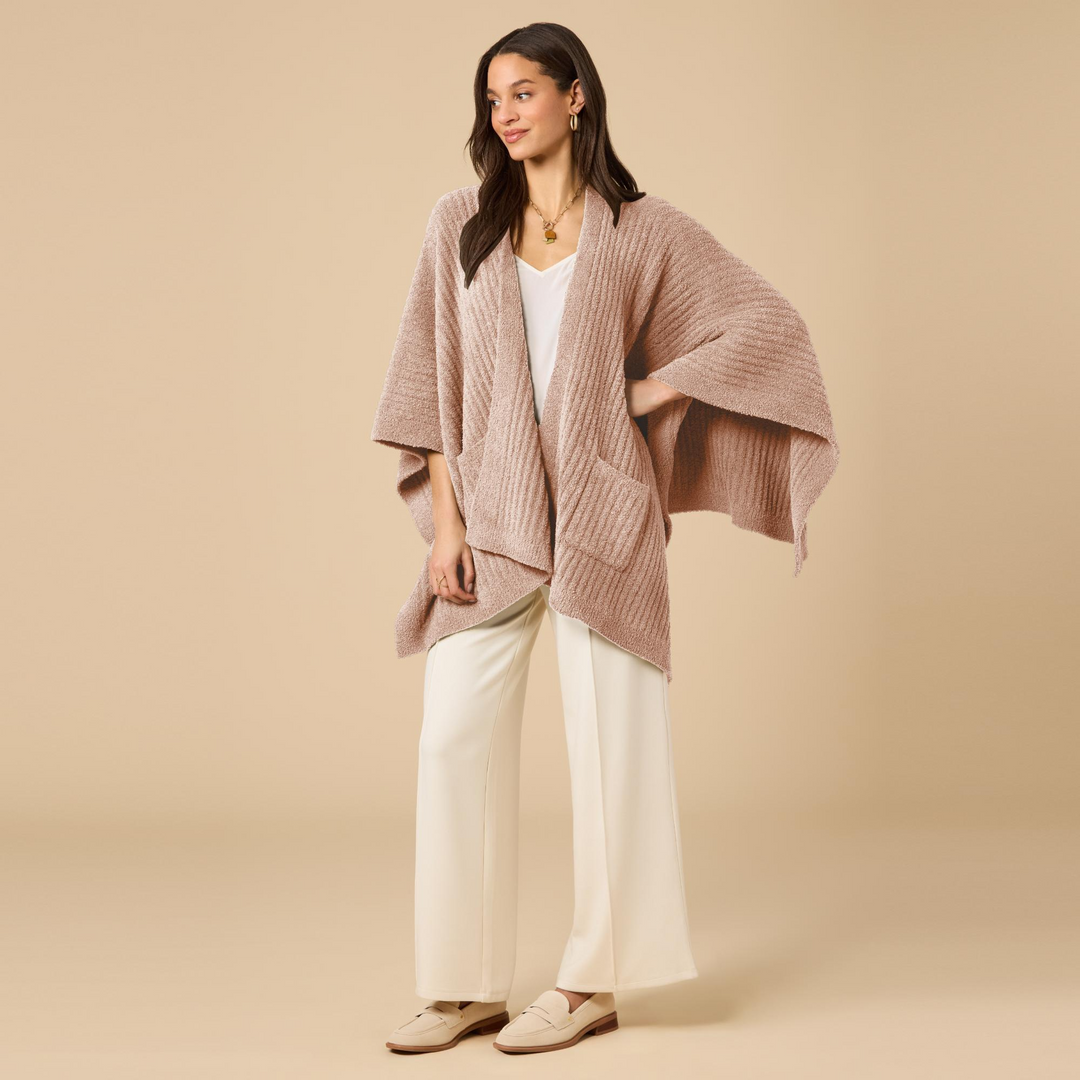 Solid Rib Marshmallow Shawl - Coco