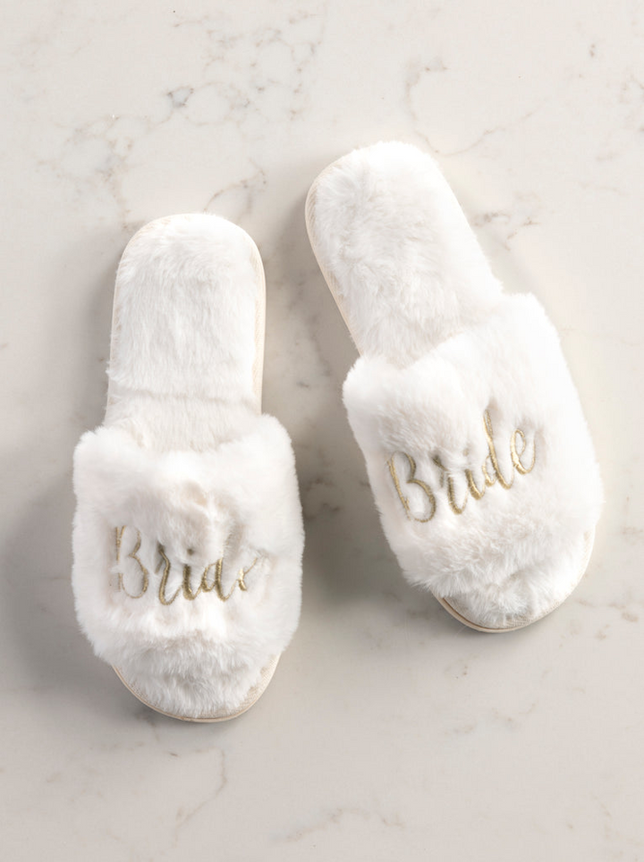 "Bride" Slippers S/M, Ivory