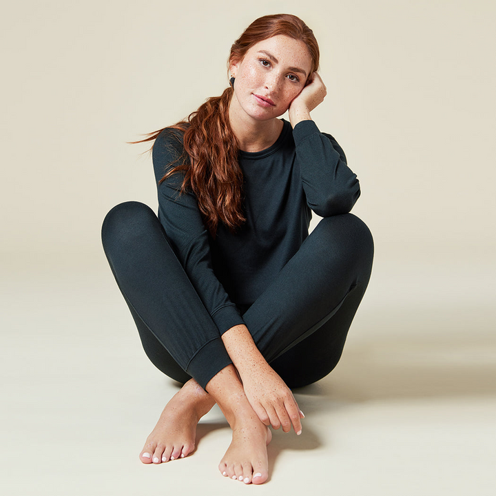 Dream Jersey Crew Neck Lounge Set - Black (Medium)