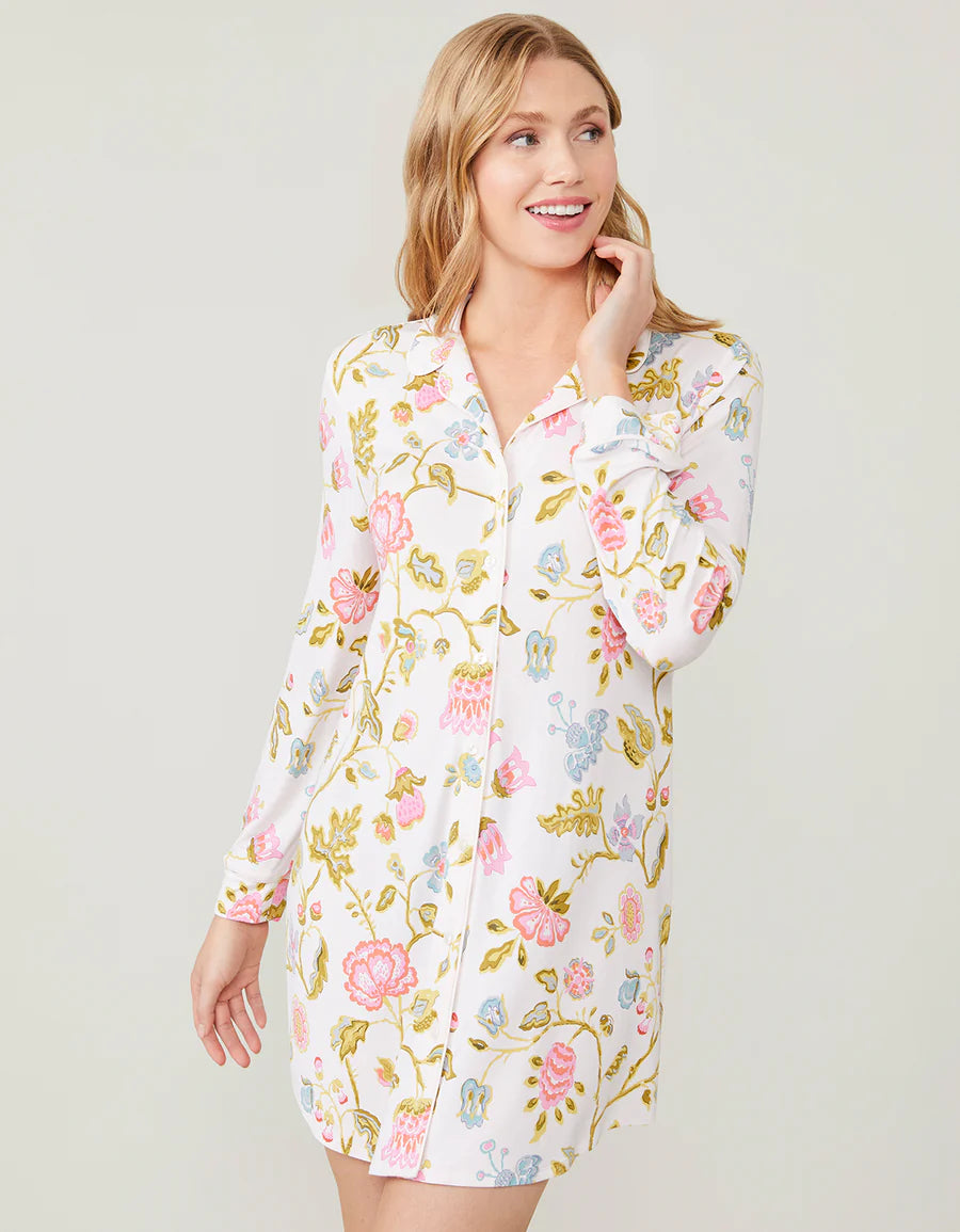 Jane Jacobean Cream Pajama Sleep Shirt