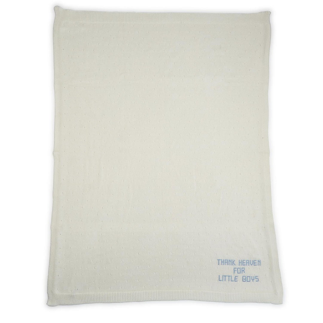 Thank Heaven Embroidered Knit Blanket