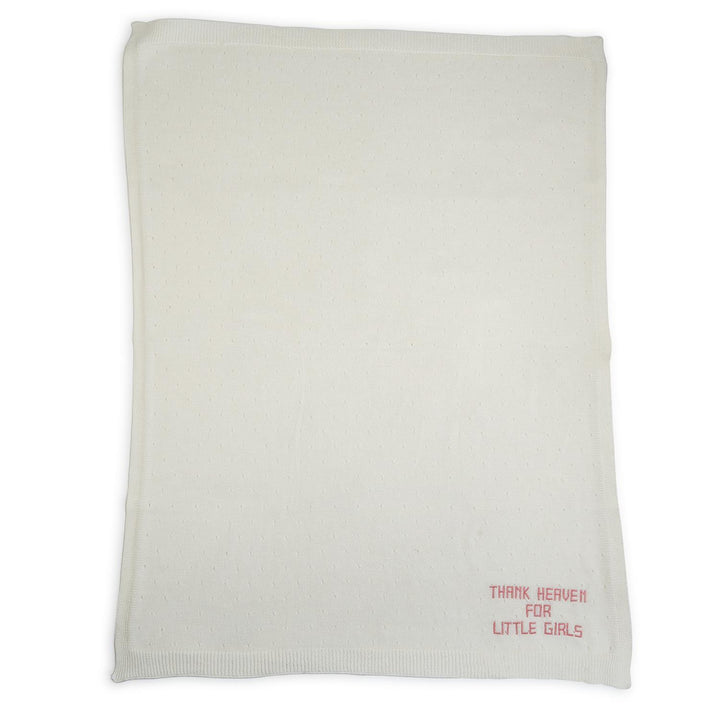 Thank Heaven Embroidered Knit Blanket