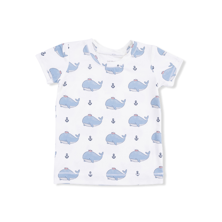 Bubbly Sailor Whales Blue Short Set