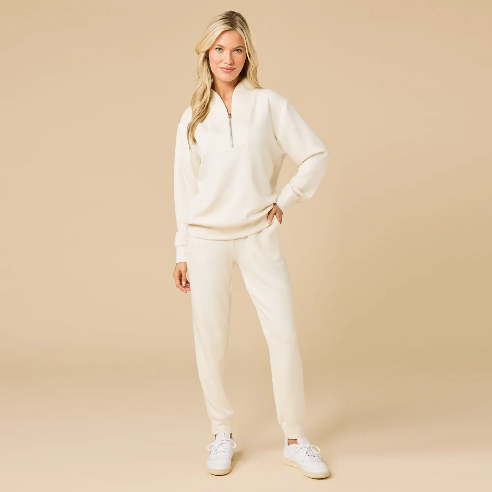 DreamTech ¼ Zip Jogger Set - Almond (XL)