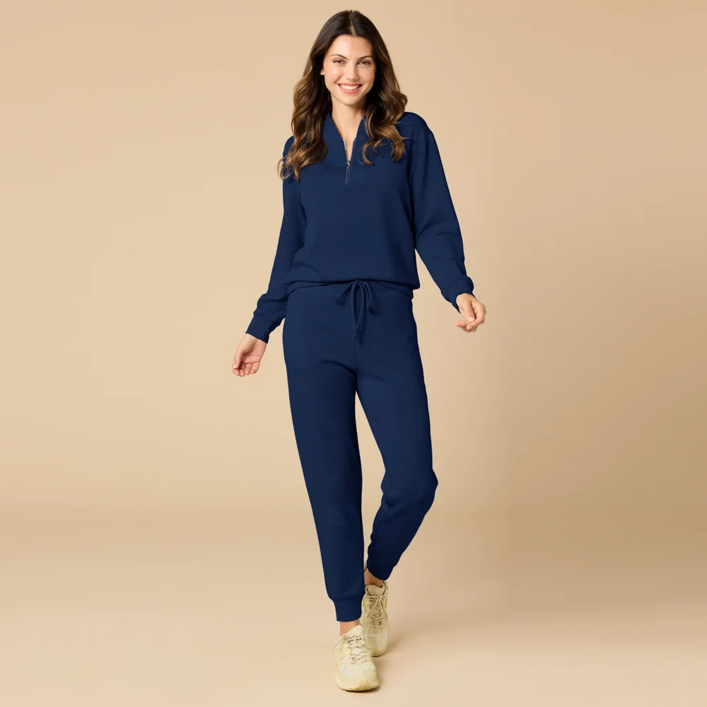 DreamTech ¼ Zip Jogger Set - Midnight (Large)