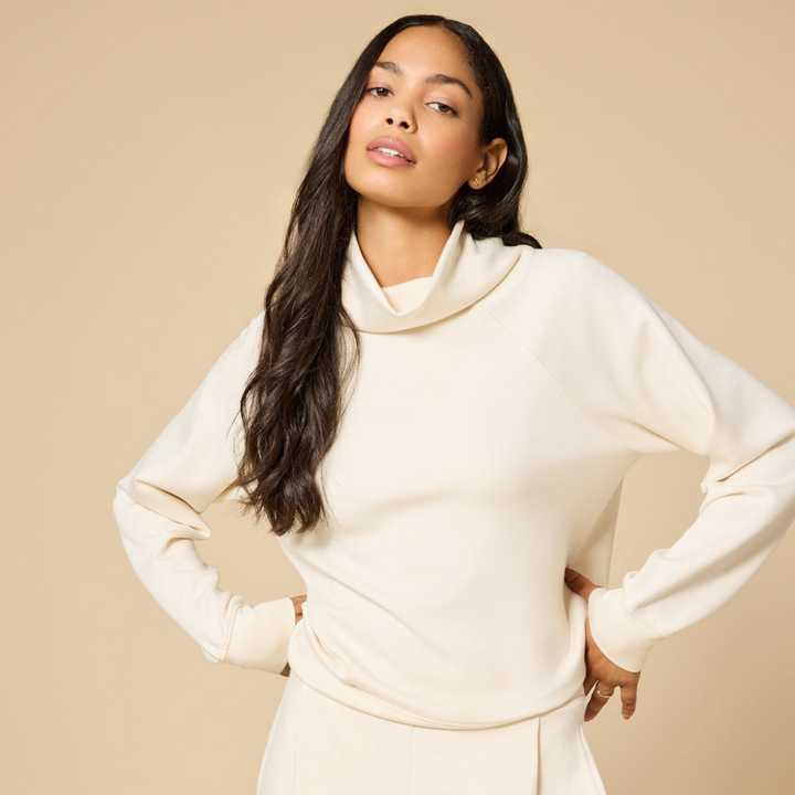 DreamTech Cowl Neck with Pleat Pant - Almond (Small)