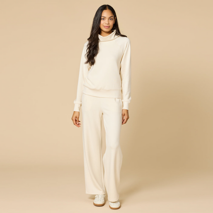 DreamTech Cowl Neck with Pleat Pant - Almond (Small)