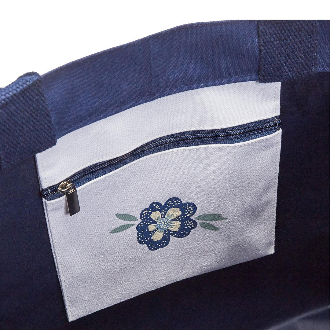 Blue Floral Tote Bag