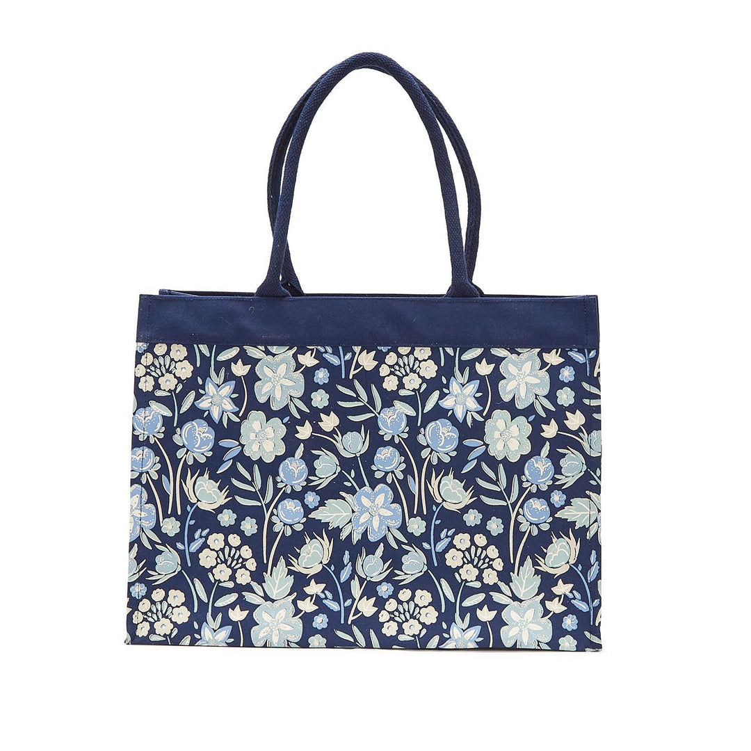 Blue Floral Tote Bag