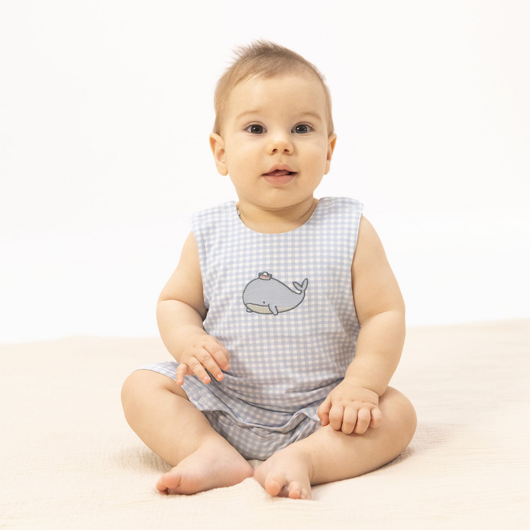 Bubbly Sailor Whales Blue Sleeveless Jon Jon