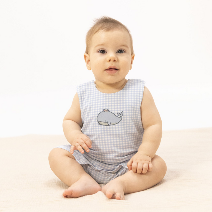 Bubbly Sailor Whales Blue Sleeveless Jon Jon