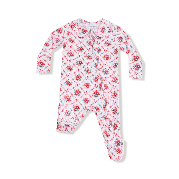 Rose Bow Lattice 2 Way Zipper Footie