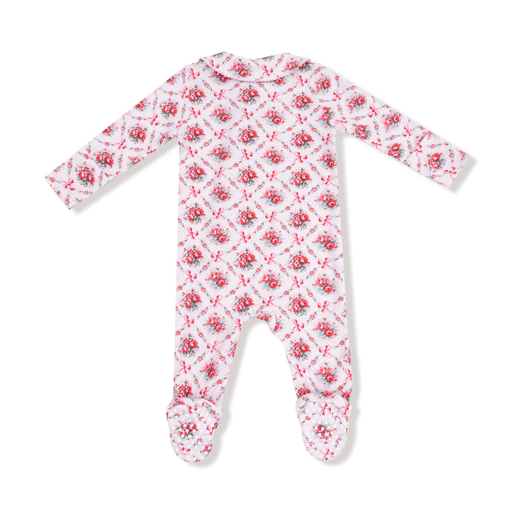 Rose Bow Lattice 2 Way Zipper Footie