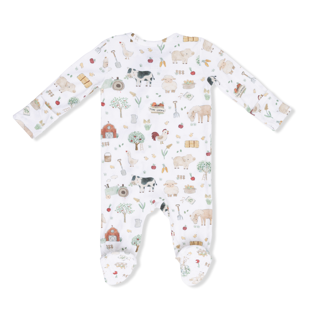 Cute Farm Animals 2 Way Zipper Footie
