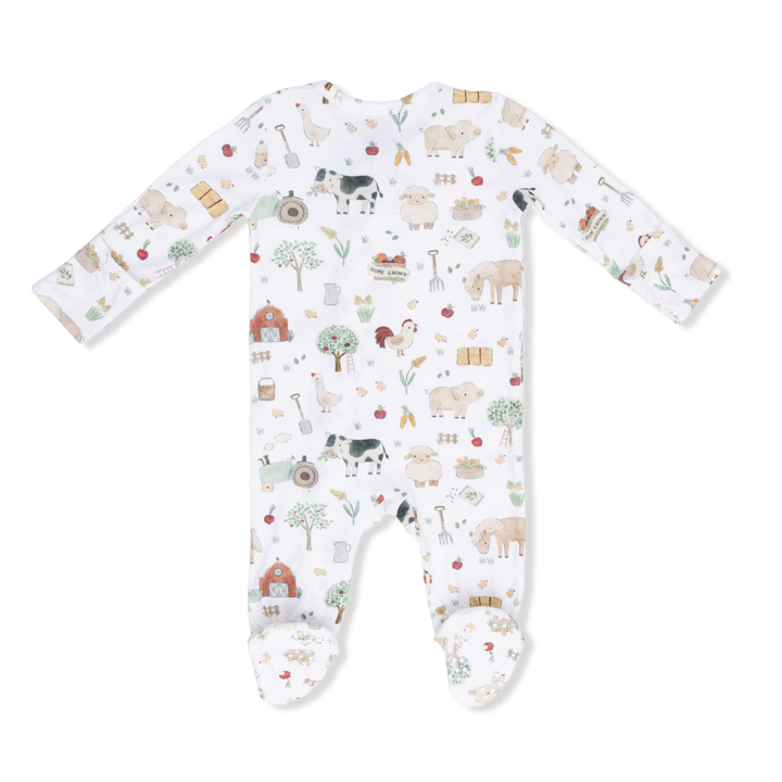 Cute Farm Animals 2 Way Zipper Footie